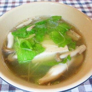 豆腐とレタスの生姜スープ